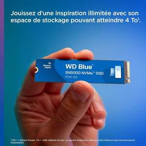 WD Blue SN5000 1TB 16Gb/s M.2 2280 ใหม่ ความเร็ว 4,150 MB/s ฮาร์ดไดรฟ์แบบโซลิดสเตทภายในสำหรับแล็ปท็อป - Product Image 4