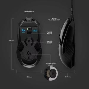 Logitech G903 Light Speed Gaming <b>Mouse</b> POWERPLAY Wireless Charging Logitech G903 <b>Mouse</b> - Product Image 3