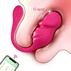 Mainan seks kontrol aplikasi 2 In 1 yang dapat dipakai untuk wanita 9 mode getar thrussting 18 mainan seks g-spot mainan seks stimulasi orgasme