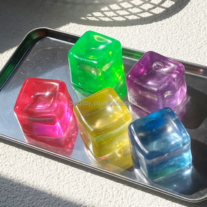 Hot Fidget Stress Relief Toy Four-Color Square Plastic Gel <b>Ice</b> <b>Cube</b> with Music Adult Decompression Vent Ball Unisex - Product Image 2