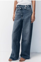 Nouveau Jean en Denim Femme Printemps-Été 2025 Taille Haute Double Ceinture Coupe Ample Streetwear Jambe Large Vintage Y2K Tendance Décontracté