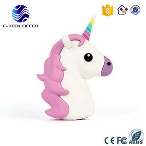PVC cara sonriente unicornio de dibujos animados lindo de la energía móvil 2600mAh <span class=keywords><strong>Mini</strong></span> portátil Emoji Banco de la energía - Product Image 3