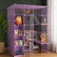 Offre Spéciale : Grande Cage à Chat en Fer à Trois Niveaux avec Compartiment de Rangement, Idéale pour Chats et Chatons