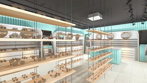 Vitrine murale de style simple, résistante à l'eau, pour magasin d'optique Retron, avec éclairage LED, attrayante et robuste. - Product Image 6