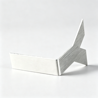 Plaque métallique décorative en aluminium brossé sur mesure, pliée à angle droit, pour flacon de parfum, étiquette métallique personnalisée avec logo