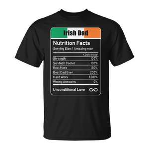 Camiseta con información nutricional de Irish Dad, regalo para el día del padre, ropa para hombre - Product Image 1