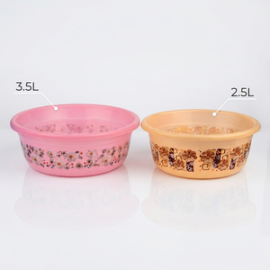 Bassine en plastique de 20 pouces, multicolore, écologique, recyclable, en PP, moderne, ronde, pour la cuisine et le rangement domestique - Product Image 2