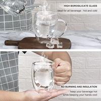 Tasse de bureau en verre réutilisable à double paroi en borosilicate haute résistance, directement de l'usine