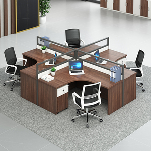Escritorio de oficina de alta calidad partición cubículo estación de trabajo abierta escritorio 2 4 6 8 personas estación de trabajo de personal mesa de oficina - Product Image 3