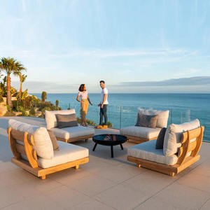 Outdoor Waterproof Teak <b>Sofa</b> Patio Set Combination Leisure Villa Waterproof Furniture Outdoor <b>Sofa</b> Solid <b>Wood</b> <b>Sofa</b> Garden Set - Product Image 3