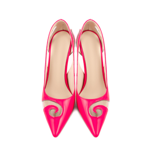Trendy <strong>Plum</strong> Patent PU Dress <strong>Shoes</strong> for Women PVC High Heel Office Pumps Sexy Pointed Toe Light Feature for Spring Summer Winter - Product Image 6