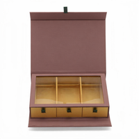 Boîte cadeau personnalisée de luxe en forme de livre avec tiroir magnétique, boîte rigide pour l'emballage de noix et de fruits secs, finition mate, logo doré