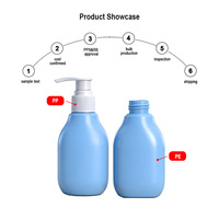 Flacon distributeur de savon en plastique, emballage de désinfectant pour les mains, flacon pompe 120 ml bleu, design innovant, flacon de crème solaire pour le corps