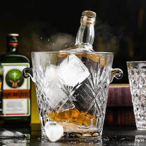 Cubo <span class=keywords><strong>de</strong></span> Hielo <span class=keywords><strong>de</strong></span> Cristal Hxglass <span class=keywords><strong>de</strong></span> 1L-3L, Portátil, con Patrón Floral en Relieve, Iluminación LED, Enfriador <span class=keywords><strong>de</strong></span> Vino Ligero y <span class=keywords><strong>de</strong></span> Lujo para Fiestas - Product Image 1