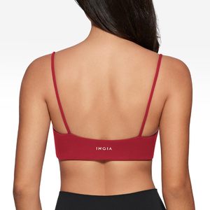 Reggiseno sportivo INGIA da donna traspirante ad alto sostegno con scollo quadrato, spalline sottili, imbottito, senza ferretto, per yoga e allenamento, modello crop top - Product Image 2