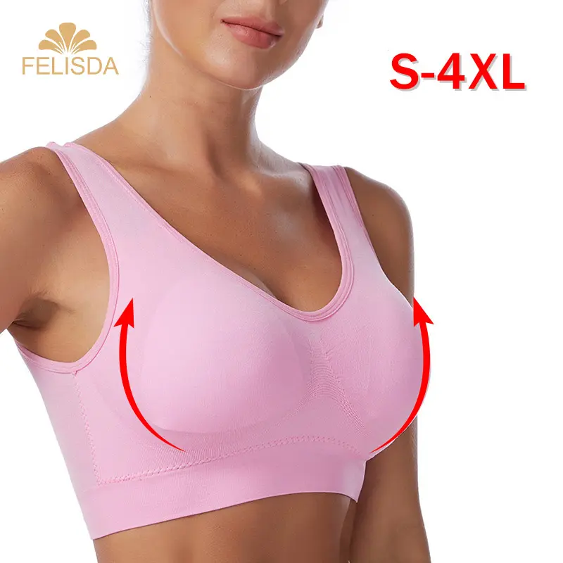 Phụ Nữ Sexy Áo Ngực Cộng Với Kích Thước Liền Mạch Thoáng Khí Brassiere Dây Miễn Phí Bralette Đồ Lót Hoạt Động Độn Phòng Tập Thể Dục Tập Thể Dục Áo Ngực Cho Phụ Nữ