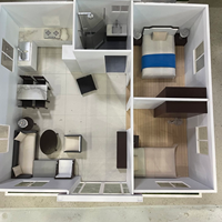Maison Modulaire Préfabriquée de Luxe en Conteneur Mobile 2-3 Chambres 40 pieds Extensible Portable avec Applications pour Supermarché et Salon