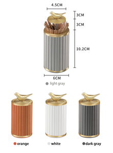 Creative Unique Automatic Pressing Modern Self-pressing Toothpicks Holder Metal Leather Storage Case <strong>Container</strong> Dispenser - Product Image 5