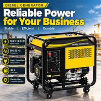 Generator Diesel Portabel 10KW 11KW Berpendingin Udara Rangka Terbuka Perawatan Mudah yang Dapat Disesuaikan untuk Daya Cadangan dan Daya di Mana Saja