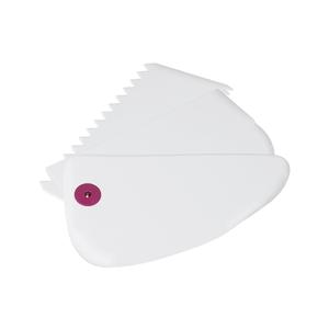 Espátula para masa, juego de 3 piezas, blanca con puntos rosas, herramienta para repostería - Product Image 1