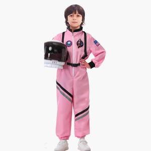 Costume d'astronaute rose pour filles et enfants avec casque et gants, inspiré de la NASA, combinaison spatiale en polyester pour Halloween - Product Image 2