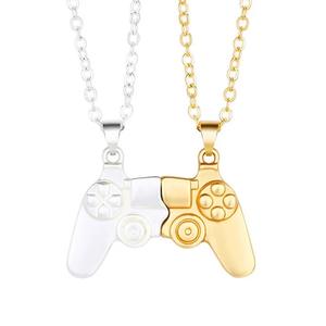 <span class=keywords><strong>Collier</strong></span> d'amitié tendance YULING, cadeau d'anniversaire, design géométrique magnétique, <span class=keywords><strong>manette</strong></span> de jeu vidéo, alliage plaqué or, lien BFF - Product Image 4