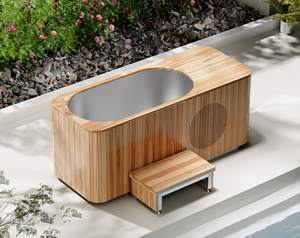 Baignoire de plongée froide de qualité commerciale avec refroidisseur et filtre, en acier inoxydable et cèdre rouge, pour l'extérieur - Product Image 3