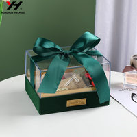 Boîte cadeau en acrylique de qualité supérieure avec ruban Boîte de faveur de mariage d'anniversaire de Noël de luxe Emballage cadeau transparent pour la Saint-Valentin