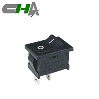 Interrupteur à bascule noir 2 positions, 6A 250V ON-OFF SPST, borne argentée 2 broches, pour bateau