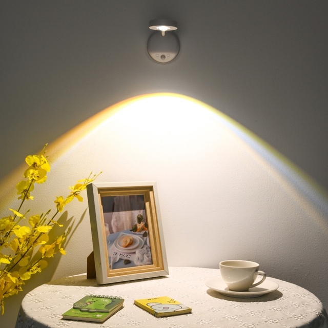 Wireless Wall-Mounted Living Room Art Display Light Remote Battery Operated 2000mAH Rechargeable Motion Sensor Wall Light