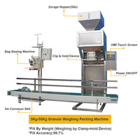 Machine de pesage et d'emballage de sacs tissés ouverts de 5kg à 50kg pour l'alimentation des volailles à sucre en langue espagnole