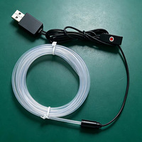 Lumière d'ambiance intérieure LED USB pour voiture, fil néon EL RGB contrôlé par la voix pour la décoration automobile, installation facile, lampe d'ambiance en voiture