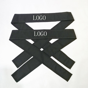 Bandeau de tradition <span class=keywords><strong>Hachimaki</strong></span> japonais en coton personnalisé noir bandeau de karaté - Product Image 3