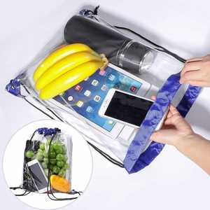 PVC <b>Clear</b> Drawstring Bag Small Waterproof <b>Clear</b> Plastic Drawstring <b>Backpack</b> for Stadiums - Product Image 4