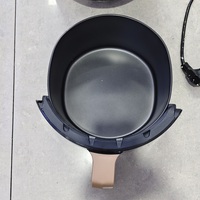 Friteuse à air électrique ronde à panier unique de 5 L à vente chaude avec écran LCD numérique à commande tactile antiadhésif pour appareil de cuisine