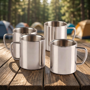 Custom Logo 304 Stainless Steel Double <b>Wall</b> Eco-Friendly Coffee Travel Mug Handle Leak-Proof Lid Thermal <b>Insulation</b> Low Price - Product Image 2