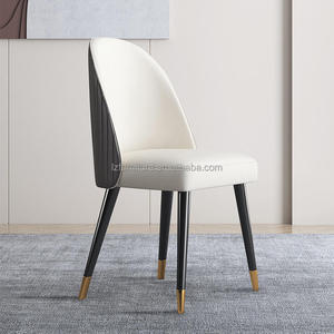 Silla de Comedor Moderna y Elegante con Estructura de Madera, Respaldo Curvo Confortable, Tapizada en Cuero Sintético Ecológico, Color Personalizable - Product Image 4