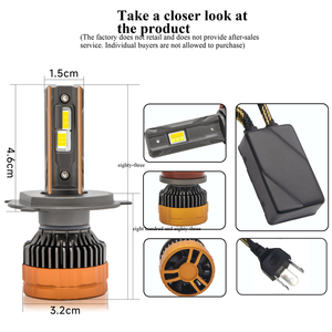 Phares LED à trois températures de couleur, télécommande, haute puissance 180W 12V, nouvelle compatibilité universelle, ampoules LED H4 9005 H7 H11 H1 - Product Image 3
