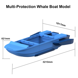 Bateau de pêche en plastique robuste de style baleine multi-protection avec rangement pour les loisirs en plein air - Product Image 1