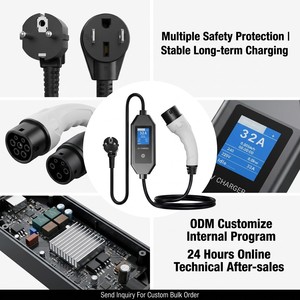 Caricatore EV di Livello 2 11kW 22kW Tipo1 Tipo2 NACS GBT Smart APP WiFi IP65 Impermeabile Timer LCD per <span class=keywords><strong>Auto</strong></span> Viaggi Esterni Personalizzato OEM - Product Image 4