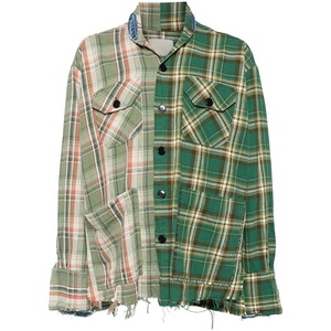 <span class=keywords><strong>Camicia</strong></span> a <span class=keywords><strong>quadri</strong></span> da <span class=keywords><strong>uomo</strong></span> con Design a <span class=keywords><strong>quadri</strong></span> in flanella a manica lunga bicolore personalizzata - Product Image 1