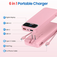 Usine d'origine ultra-mince câble intégré 22.5W chargeur rapide 10000mAh grande capacité batterie portable batterie externe pour Iphone