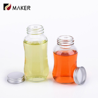 150ml 250ml vide clair en forme de gourde verre frais thé au lait yaourt eau froide boisson jus de fruits bouteille de boisson avec bouchon en aluminium