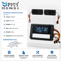 Interrupteur tactile à 6 touches rétroéclairé LCD pour miroir, DC12V/24V 5A, radar anti-buée, gradation CCT pour miroir de salle de bain LED
