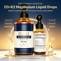 Gouttes liquides de Vitamine D3 K2 à marque privée pour la santé osseuse, Supplément D3+K2 (MK-7) haute puissance pour le soutien cardiaque et immunitaire OEM