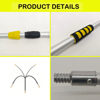 Outils de nettoyage de gouttières réutilisables VITOP, à utiliser depuis le sol, nettoyeur de gouttières en aluminium de 2,5 m, modes de débit d'eau réglables, interrupteur à bouton-poussoir