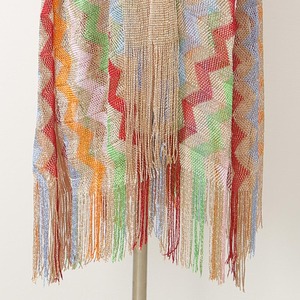 Copricostume da Spiaggia Trasparente Lungo Kimono Aperto da Donna con Nappe e Laccetti, Sarong Estivo Parasole Traspirante - Product Image 5