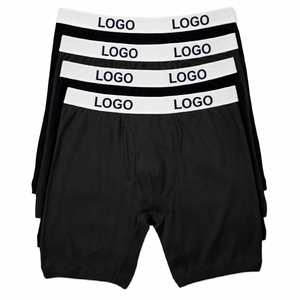 Boxer da Uomo in Cotone a Gamba Lunga Personalizzati dalla Fabbrica, con Ampia Fascia in Vita e Apertura Frontale Anti-Sfregamento - Product Image 1