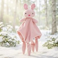 Nouvelle conception, couverture de sécurité en peluche super douce, brodée sur mesure avec un lapin, cadeau d'anniversaire pour bébé