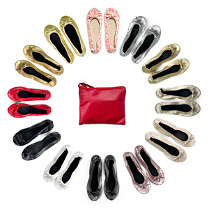 Zapatillas de Ballet Plegables con Bolsillo, Personalizadas, Plateadas, para Novia, para Todas las Temporadas, <span class=keywords><strong>Venta</strong></span> al Por Mayor, Oferta 2026 - Product Image 1